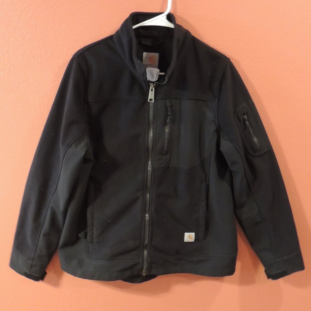 Carhartt Jacket Boy Large Black Full Zip Long Sleeve Pockets Outdoor Work Jacket